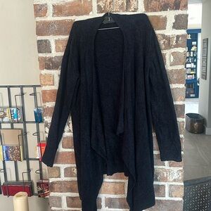 185 Barefoot dreams waterfall open front cardigan bamboo chic lite black sz M L